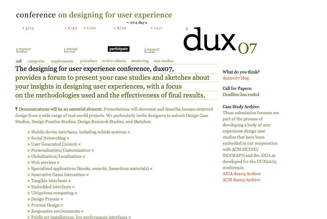 Designing for User Experience 2007 Conference (dux 07)