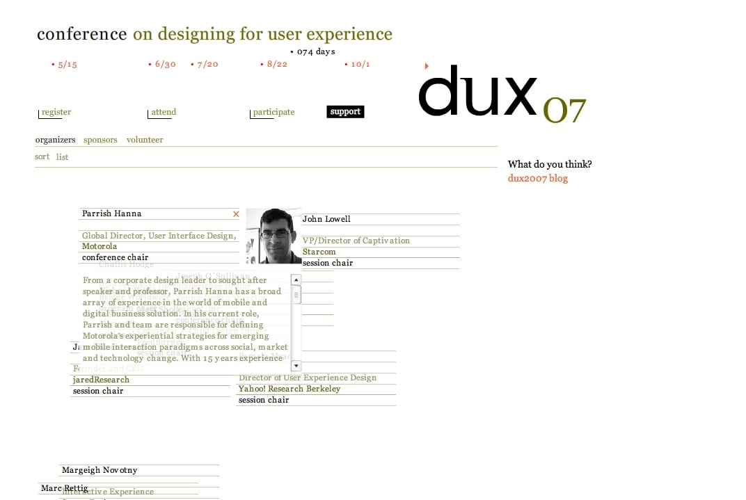 Designing for User Experience 2007 Conference (dux 07)